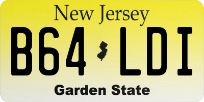NJ license plate B64LDI
