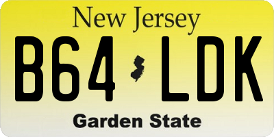 NJ license plate B64LDK