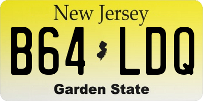NJ license plate B64LDQ