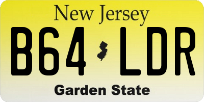 NJ license plate B64LDR
