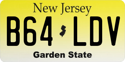 NJ license plate B64LDV