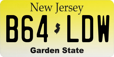 NJ license plate B64LDW
