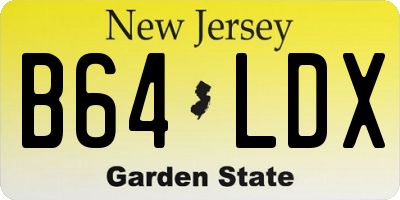 NJ license plate B64LDX