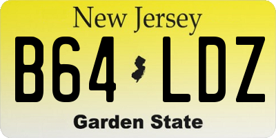 NJ license plate B64LDZ