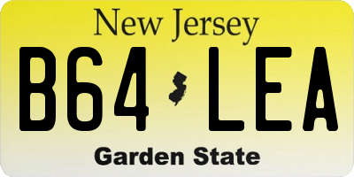 NJ license plate B64LEA