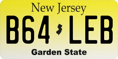 NJ license plate B64LEB