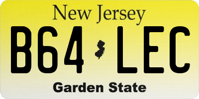 NJ license plate B64LEC