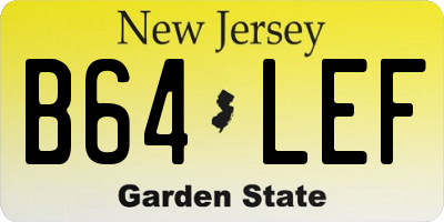NJ license plate B64LEF
