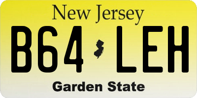 NJ license plate B64LEH