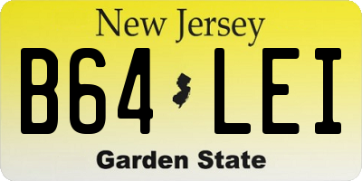 NJ license plate B64LEI