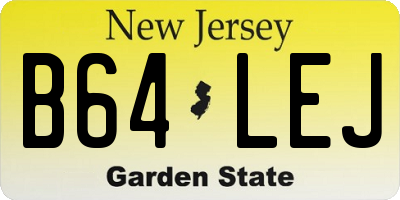 NJ license plate B64LEJ