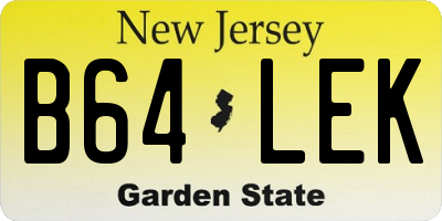 NJ license plate B64LEK