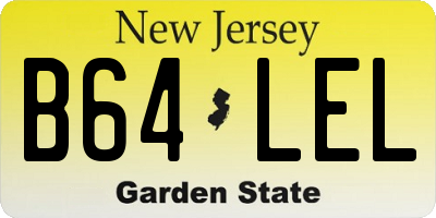 NJ license plate B64LEL