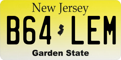 NJ license plate B64LEM