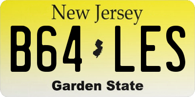 NJ license plate B64LES