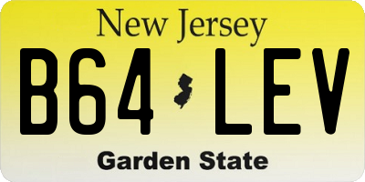 NJ license plate B64LEV