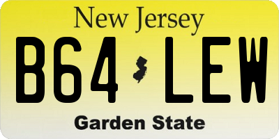 NJ license plate B64LEW