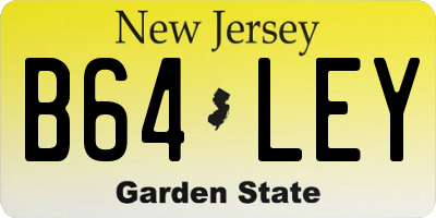 NJ license plate B64LEY