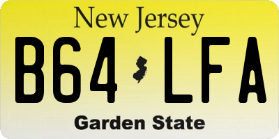 NJ license plate B64LFA