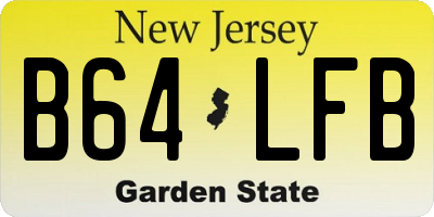 NJ license plate B64LFB