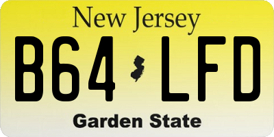 NJ license plate B64LFD
