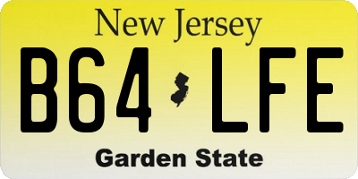 NJ license plate B64LFE