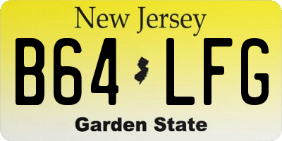 NJ license plate B64LFG