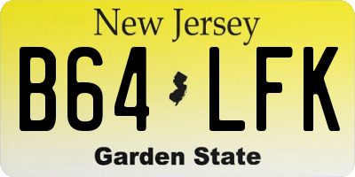 NJ license plate B64LFK
