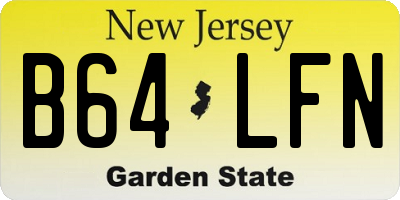 NJ license plate B64LFN