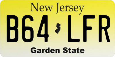 NJ license plate B64LFR