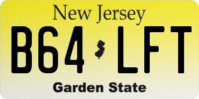 NJ license plate B64LFT