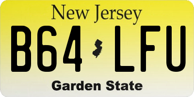NJ license plate B64LFU