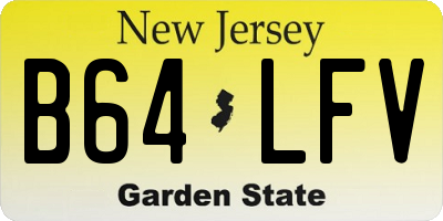 NJ license plate B64LFV