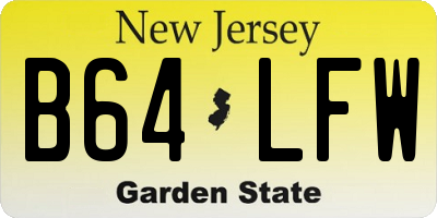 NJ license plate B64LFW