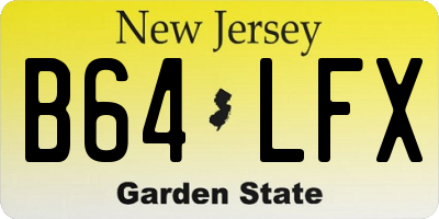 NJ license plate B64LFX