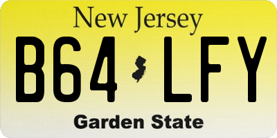 NJ license plate B64LFY