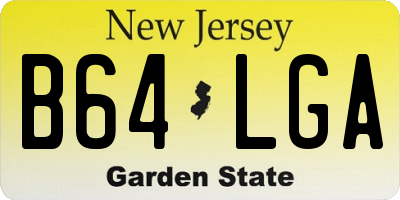 NJ license plate B64LGA