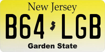 NJ license plate B64LGB