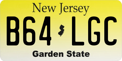NJ license plate B64LGC