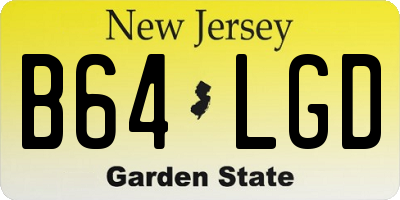 NJ license plate B64LGD