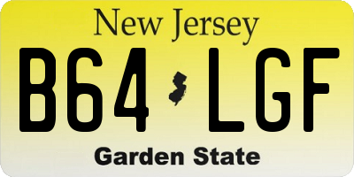 NJ license plate B64LGF