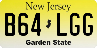 NJ license plate B64LGG