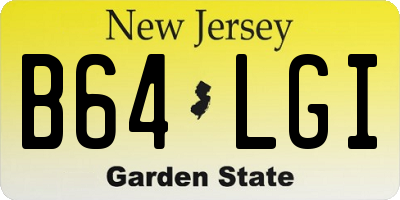 NJ license plate B64LGI
