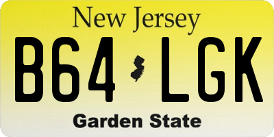 NJ license plate B64LGK