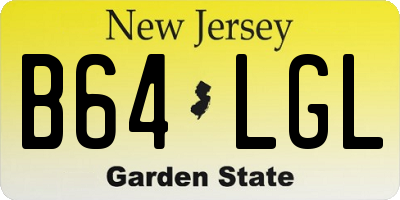 NJ license plate B64LGL