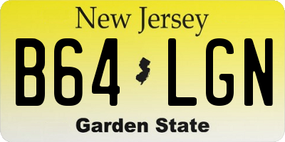 NJ license plate B64LGN