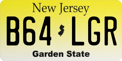 NJ license plate B64LGR
