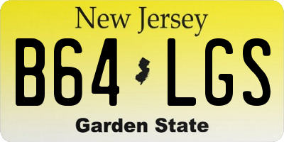 NJ license plate B64LGS