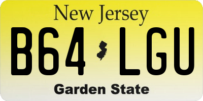 NJ license plate B64LGU