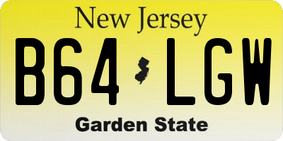 NJ license plate B64LGW